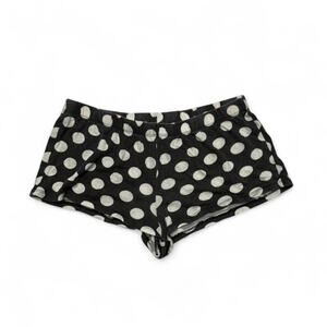 Black White Polka Dot Super Low Rise Mini Cheeky Shorts 100%Cotton Womens Size S
